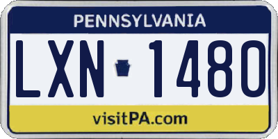 PA license plate LXN1480