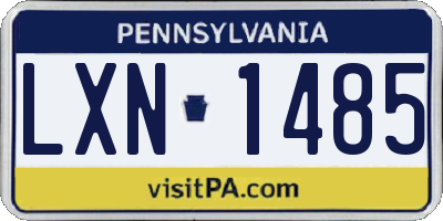 PA license plate LXN1485