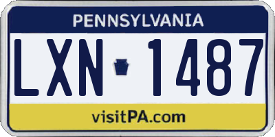 PA license plate LXN1487