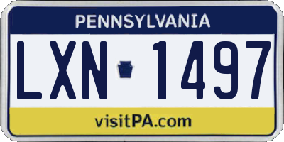 PA license plate LXN1497