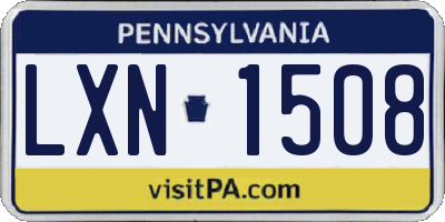 PA license plate LXN1508