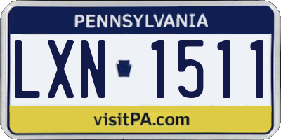 PA license plate LXN1511