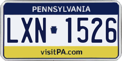 PA license plate LXN1526