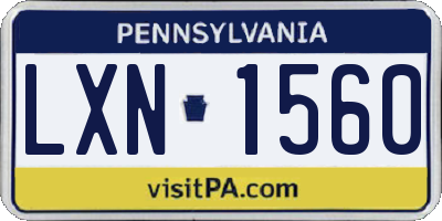 PA license plate LXN1560