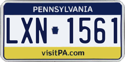 PA license plate LXN1561