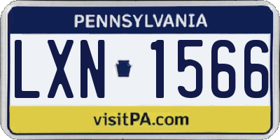 PA license plate LXN1566