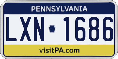 PA license plate LXN1686
