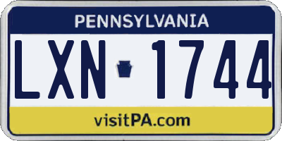 PA license plate LXN1744
