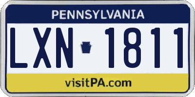 PA license plate LXN1811