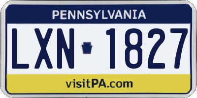 PA license plate LXN1827
