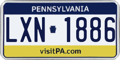 PA license plate LXN1886