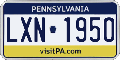 PA license plate LXN1950