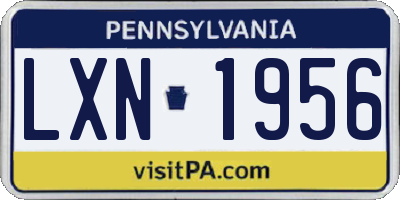 PA license plate LXN1956