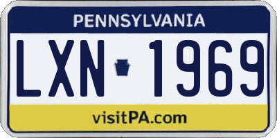 PA license plate LXN1969