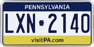 PA license plate LXN2140