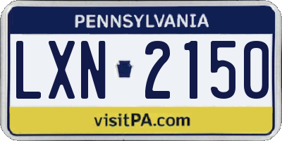 PA license plate LXN2150