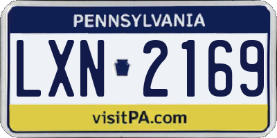 PA license plate LXN2169