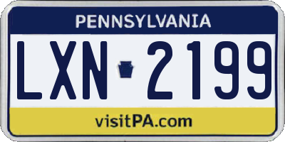 PA license plate LXN2199