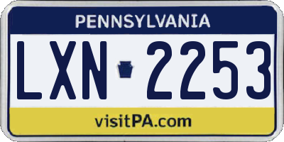 PA license plate LXN2253