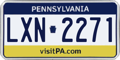 PA license plate LXN2271