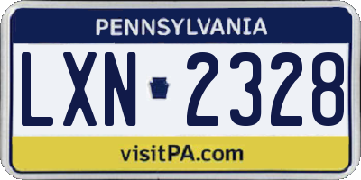 PA license plate LXN2328