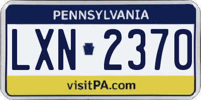 PA license plate LXN2370