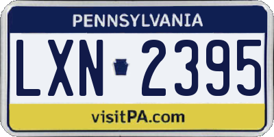 PA license plate LXN2395
