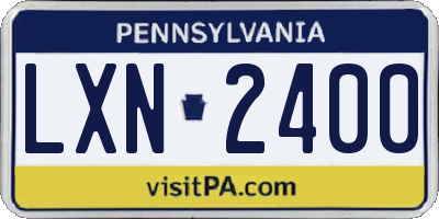 PA license plate LXN2400