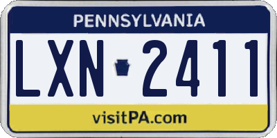 PA license plate LXN2411