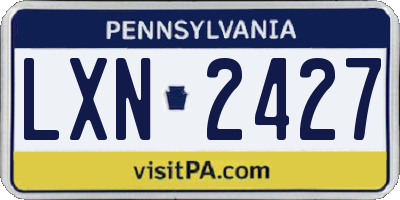PA license plate LXN2427