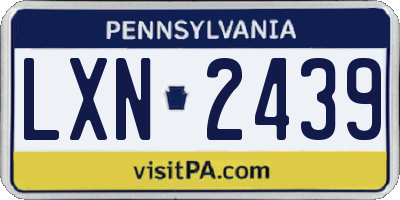 PA license plate LXN2439