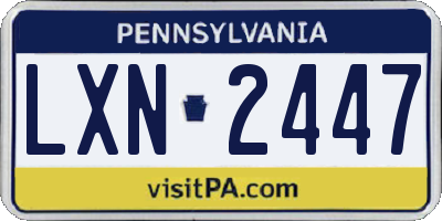 PA license plate LXN2447