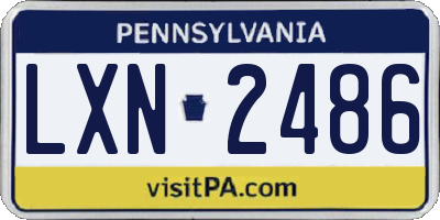 PA license plate LXN2486