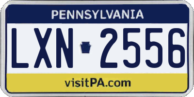 PA license plate LXN2556