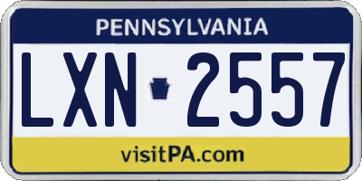 PA license plate LXN2557
