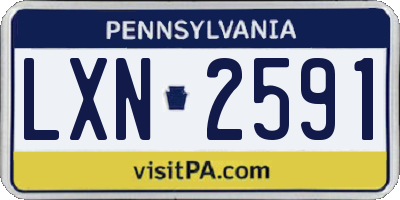 PA license plate LXN2591