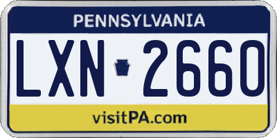 PA license plate LXN2660