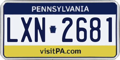 PA license plate LXN2681