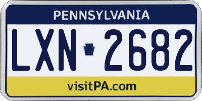 PA license plate LXN2682