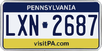 PA license plate LXN2687