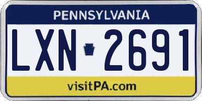 PA license plate LXN2691