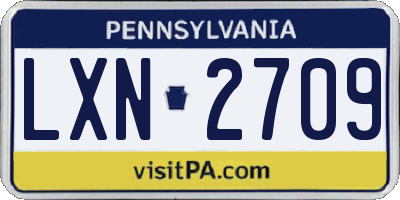 PA license plate LXN2709