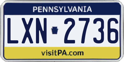 PA license plate LXN2736