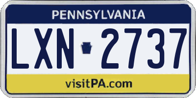 PA license plate LXN2737