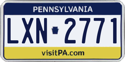 PA license plate LXN2771