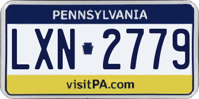 PA license plate LXN2779