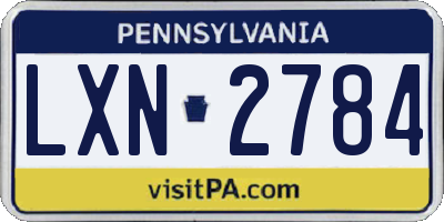 PA license plate LXN2784