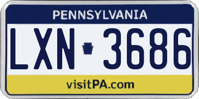 PA license plate LXN3686