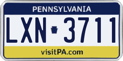 PA license plate LXN3711