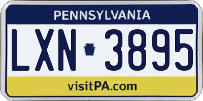 PA license plate LXN3895